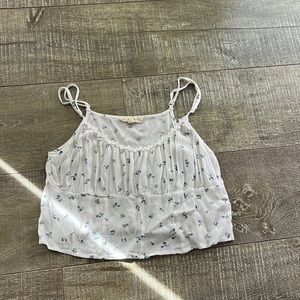 White with flowers crop top